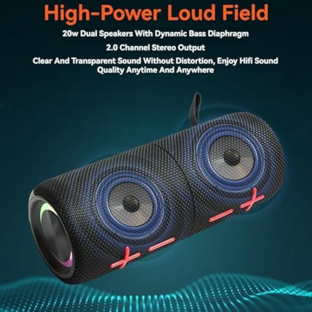2 in 1 Splittable Bluetooth Speaker, Waterproof Dual Pairing, Deep