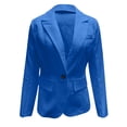 thumbnail image 4 of Grrvtrz Womens One Button Blazer Lightweight Office Work Suit Jacket Stretch Lapel Collar Long Sleeve Jacket with Pockets, 4 of 5
