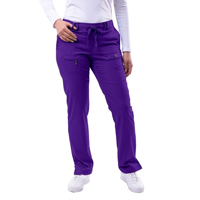 Adar Pro Scrubs pour Femmes - Pantalon de Yoga Skinny Leg - P4100T - Raisin - TP