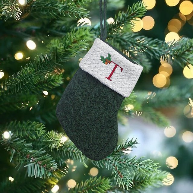 Vaidha Christmas Large Letters Christmas Stockings Cute Striped Christmas Tree Pendant Holiday Decorations
