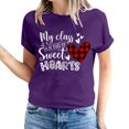 thumbnail image 2 of Pisexur T-shirt de la Saint-Valentin Haut T-shirt de la Saint-Valentin pour Femme Amour Imprimé T-shirt à Manches Courtes Haut à Manches Courtes Col Rond Haut/chemise, 2 of 5