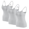 thumbnail image 1 of Timegard Camisoles pour Femmes 3 Pcs avec Soutien-Gorge Intégré Col Rond Bretelles Spaghetti Ajustées Douces Maillots de Corps Décontractés Hauts de Pyjama, 1 of 4