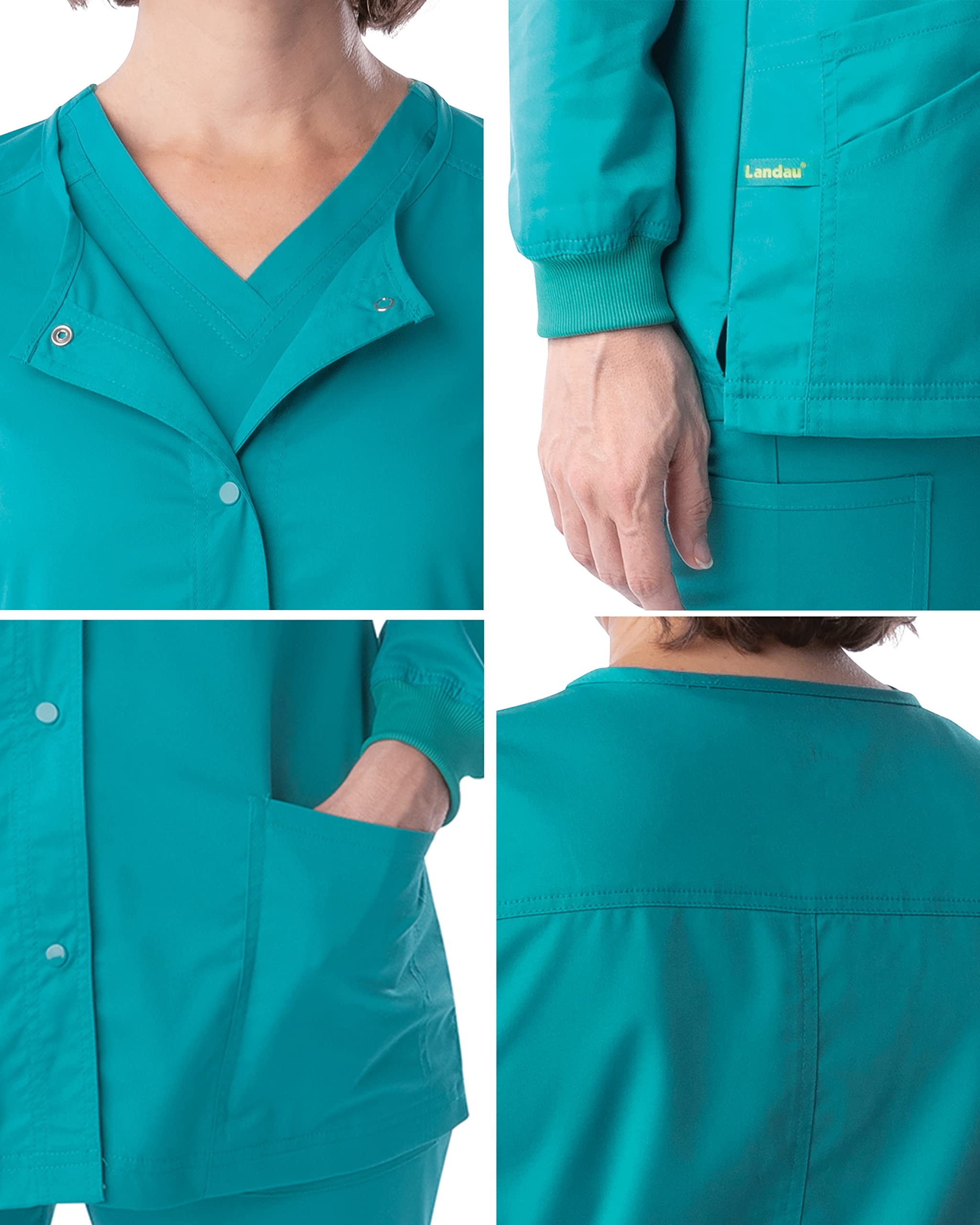 Landau ProFlex Women's Modern Tailored Fit Stretch Snap Front Scrub Jacket