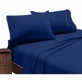 thumbnail image 1 of Hotel Luxurious, 1800 Series Super Soft Embroidery 3 PC Sheet Set (Twin Navy Blue), 1 of 4