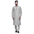 thumbnail image 1 of Atasi Printed Mens Kurta & White Churidar Pyjama Set Mandarin Neck Ethnic Wear, 1 of 1