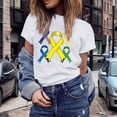 thumbnail image 1 of UANWENN T-Shirts Décontractés pour Femmes avec Imprimé Ruban de Sensibilisation au Cancer, Manches Courtes, Col Rond, Style de Base pour le Quotidien, T-Shirts Surdimensionnés pour Femmes, Haut Athlétique à Manches Courtes, Haut Femme Ample Femmes, 1 of 4