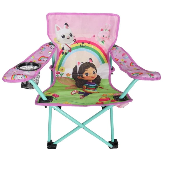 Chaise de camping pliable pour enfants Gabby's Dollhouse - Polyester, imperméable et robuste