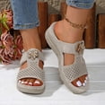 thumbnail image 2 of Womens Orthopedic Wedge Slides Sandals for Plantar Fasciitis Comfortable Arch Support Dressy Slip on, 2 of 7
