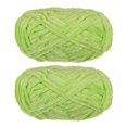 thumbnail image 1 of Unique Bargains 2 Pelotes Fil Velours Fil Chenille 87,49 Verges Polyester Fil Doux pour Couverture 2 Pcs Vert, 1 of 7
