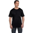 thumbnail image 2 of Hanes Beefy-T Men`s Pocket T-Shirt, L, Black, 2 of 8