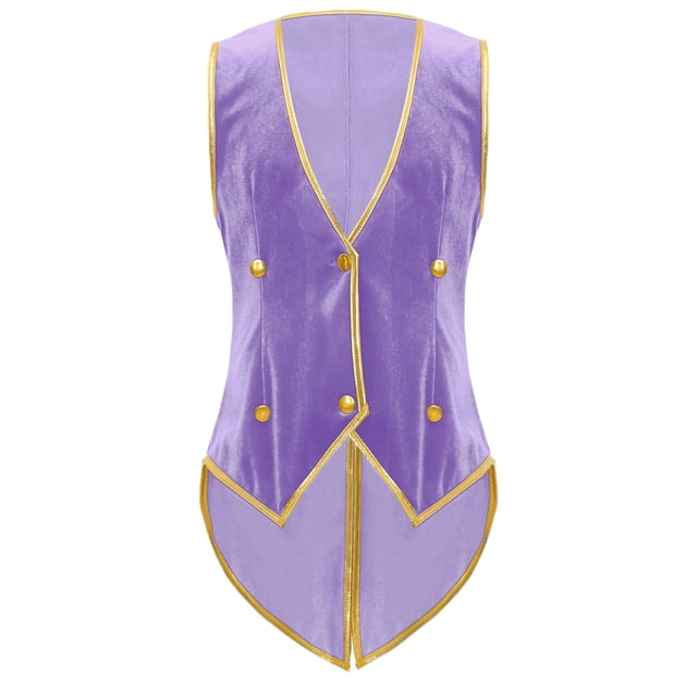 Lejafay Queue-de-Pie en Velours Médiéval pour Garçons Fête d'Halloween Violet 10