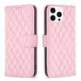 thumbnail image 4 of iPhone 14 Wallet Case Premium Handmade PU Leather Phone Case Card Slots Magnetic Closure Zipper Pocket Kickstand Flip Case with Hand Strap for iPhone 14 - Pink, 4 of 5