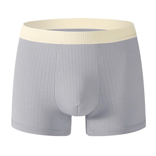 ylioge Boxer Briefs for Men Casual Stretchy High Waisted Underwear Breathable Basic Color-Block Comfort Support Slim-Fit Boxers