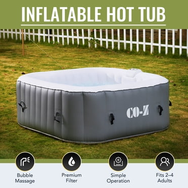CO-Z Spa Gonflable de 5 Pi pour 4 Personnes avec Jets de Massage et Tous les Accessoires Gris