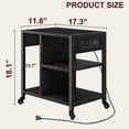 thumbnail image 4 of Kojooin Printer Stand with USB Charging Ports & Power Outlets, 3-Tier Storage Rolling Cart for Home & Office, 4 of 7