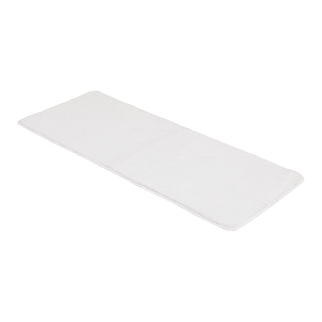 Pure White Microfiber Polyester Double Sink Bath Mat Runner - 48"L x 20"W