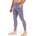 thumbnail image 2 of Sentmoon Yoga Pants Men Mens Compression Pants Men Solid Color Pocket High-Elastic Yoga Pants Control Breathable Warm Running Cycling Sports Fitness Pants for Everyday Wear and Comfortable, 2 of 7