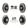 thumbnail image 1 of Transit Auto Front Rear Coated Drilled Slotted Disc Brake Rotors and Ceramic Pads Kit for Car Honda Civic Acura ILX KDC-100417, 1 of 11