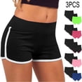 thumbnail image 1 of Tranfacy Shorts de Course pour Femmes, Shorts de Gym pour Femmes, 3 Pcs Shorts de Yoga pour Femmes Pantalons Bandage Taille Élastique Shorts Décontractés, 1 of 6