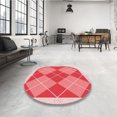 thumbnail image 4 of Ahgly Company Tapis Rond Lavable en Machine Intérieur Transitionnel Rose Pastel, 5 Pieds Rond, 4 of 7