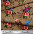 thumbnail image 3 of Soimoi Polyester Crepe Fabric Leaves, & Peony Floral Decor Fabric Printed Yard 42 Inch Wide, 3 of 3