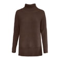 thumbnail image 3 of SGMVNU Women's Oversized Turtleneck Sweaters Fall Long Sleeve Ribbed Tunic Sweater Chunky Pullover Knit Tops(Coffee, 3XL), 3 of 3