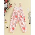 thumbnail image 4 of Gupgi Kid Girls Christmas Jumpsuits Candy Flower Print Sleeveless Strap Romper Pants, 4 of 9