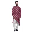 thumbnail image 1 of Atasi Designer Printed Summer Wear Long Kurta With White Pajama Set For Men, 1 of 3