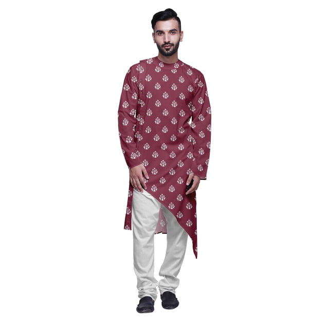 Atasi Designer Printed Summer Wear Long Kurta With White Pajama Set For Men