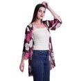 thumbnail image 3 of Moomaya Printed Georgette Beach Clothes For Women Short Shrug Cover Up Cardigan, 3 of 5