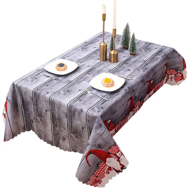 Nappe Anti-Évanouissement Durable Réutilisable Vacances Salle à Manger Couverture de Table de Noël pour les Cadeaux