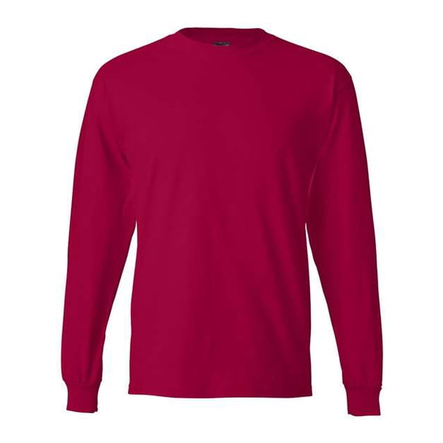 Hanes Beefy-T T-Shirt à Manches Longues pour Hommes, m, Rouge Foncé