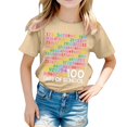 thumbnail image 1 of PMVFHDE T-Shirts Fille T-Shirt Décontracté Imprimé à Col Rond à Manches Courtes T-Shirt Chemise Décontractée Kaki, 8-9 Ans, 1 of 6