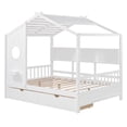 thumbnail image 4 of Homy Casa Denver Collection Solid Wood House Bed Frame with Storage Drawers, Full Size, White, 4 of 6