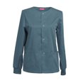 thumbnail image 1 of Womens Scrub Jacket Workwear Snap Front Warm-up Scrubs Jacket, 1 of 4
