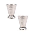 thumbnail image 1 of Oleegame 2PC Glass Bottle Measuring Cup Cocktail Jigger Stainless Steel Graduated Cup For Liquid Or Dry Mini Shot Glass Up To 2.5oz 75ml Silver Silver, 1 of 3