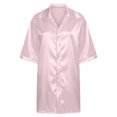 thumbnail image 4 of LOVZFMLL Robes pour Femmes Mini Robe Chemise en Satin Fendue Boutonnée Super Douce Confortable Pyjama Vêtements de Détente, 4 of 5