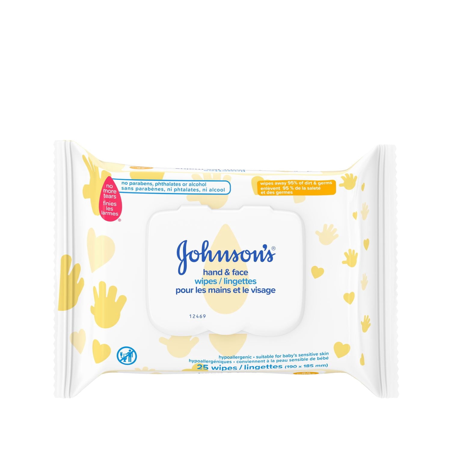 Johnson's Hand & Face Wipes 25 wipes