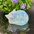 thumbnail image 2 of Natural Quartz Crystal Sleeping Cat Decoration Crystal Cat Sleeping Statue 2 Inch Opal Cat Crystal Statue Statue For Home Meditation, 2 of 9