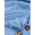 thumbnail image 5 of INSPIRE CHIC Women's Button Decor V Neck 3/4 Sleeve Ruch Top Light Blue L, 5 of 5