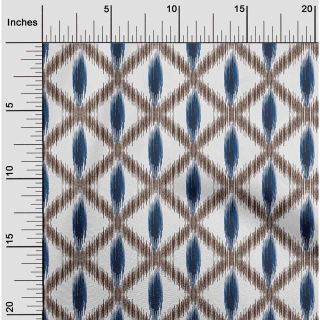 oneOone Viscose Jersey Fabric Diamond Ikat Print Fabric By Yard 60 Inch Wide