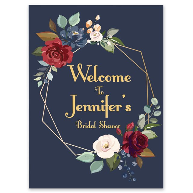 Darling Souvenir MADE WITH LOVE PersonalizedWelcomeSignFor Bridal Shower,Painted Roses,Bridal Shower Collection Great For Your Celebrations- 18x 12