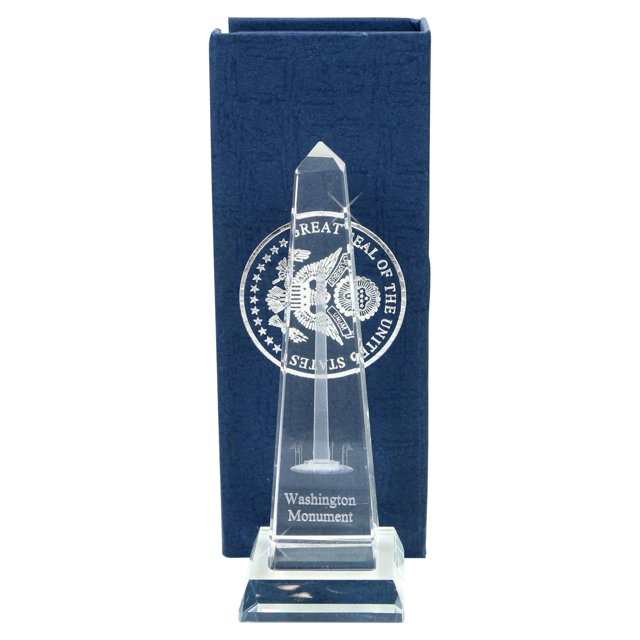 City-Souvenirs 5 Inch Crystal Washington Monument Statue Replica in Gift Box