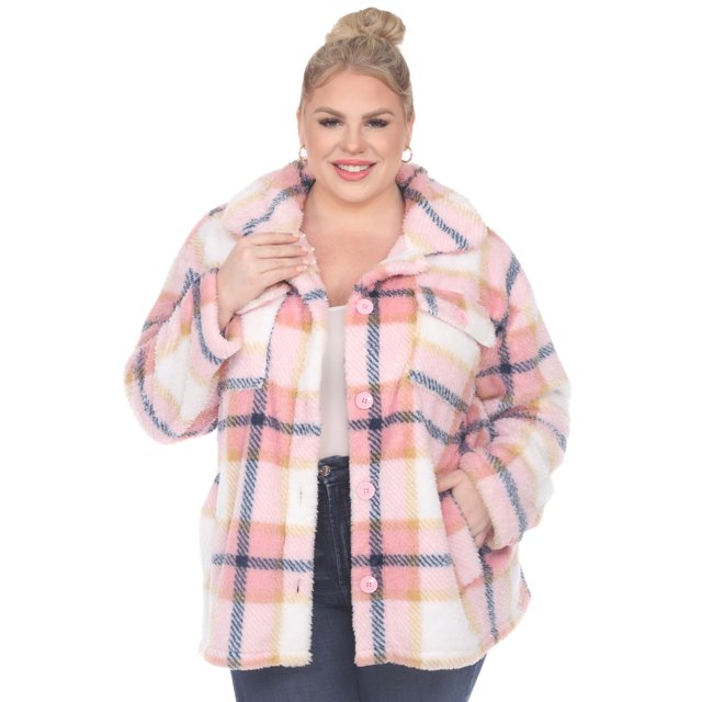 White Mark Women's Plaid Shacket