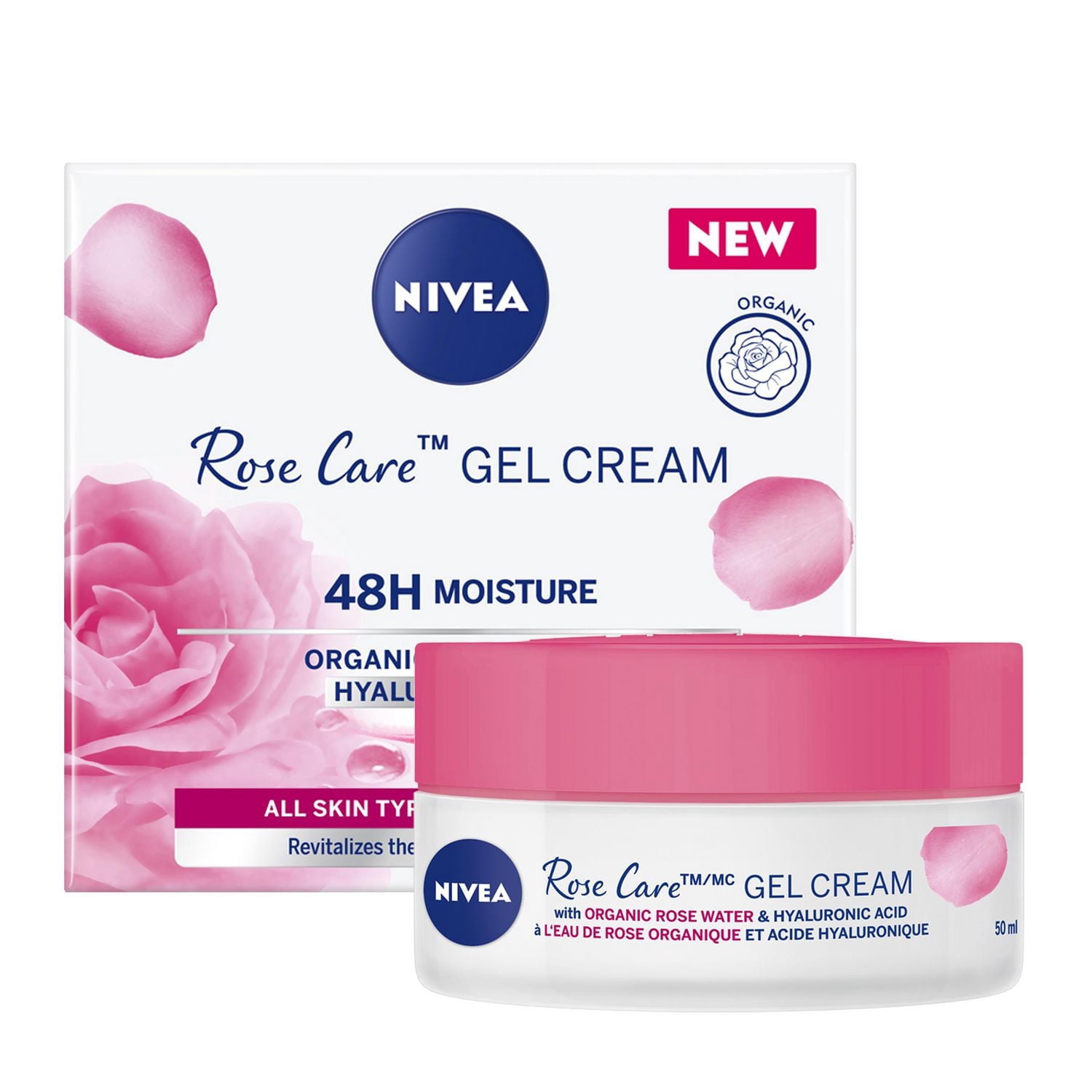 NIVEA Rose Care Gel Cream, for all skin types, 50 ml