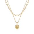 thumbnail image 1 of Colliers à Initiale Superposés pour Femmes, Collier Chaîne Trombone Simple Mignon Pendentif Lettre Hexagone Collier Ras-du-Cou à Initiale Colliers Superposés Dorés pour Femmes, KGold, 1 of 5