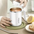 thumbnail image 1 of TopLLC Stainless Steel Mug Breakfast Mug Milk Mug With Lid Coffee Mug Office Mug For Men And Women insulated cup, 1 of 8