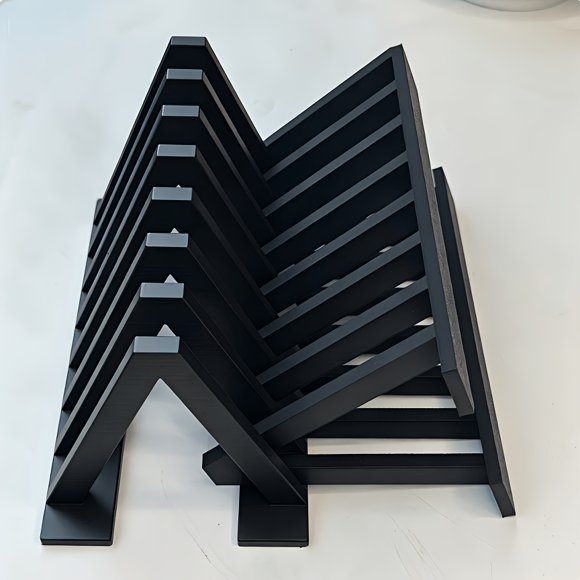 2-Pack Minimalist Black Vinyl Record Holders, LP Record Upright Storage Racks, Dust-Proof Easy to Access, for Desks Bookshelves, Retro Decorative Ornaments, Tidy Atmospheric Desktop,2PCS Black