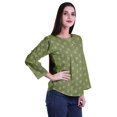thumbnail image 3 of Moomaya Printed Button Placket Full Sleeve Top Round Neck WoMen's Casual Summer Tunic, 3 of 5