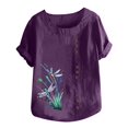 thumbnail image 3 of Birdeem T-Shirt Ample Décontracté d'Été pour Femme à Col Rond, Manches Courtes, Imprimé, 3 of 5